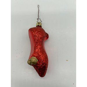 Wizard of Oz Ruby Slipper Dorothy Inge Glass Blown Christmas Ornament 4" (3)